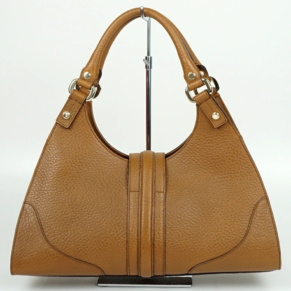 Gucci Junco shoulder bag tan brown grained leather